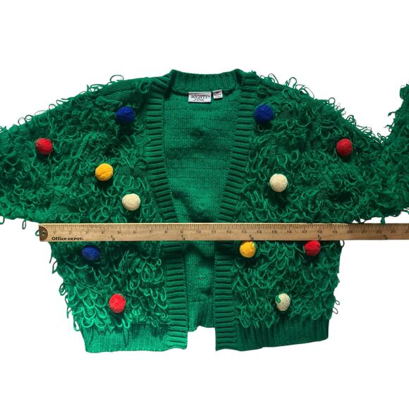 Mighty Fine Women's Christmas Tree Cardigan Sweater Size Medium - Picture 7 of 8